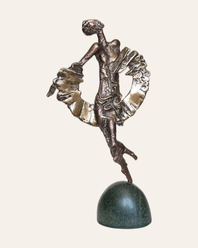 Bronze dancing figure with a fanlike form
