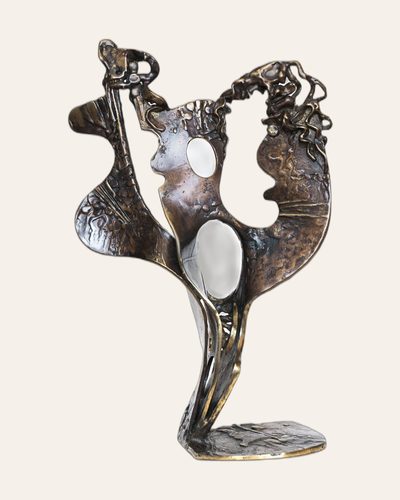 Abstract open bronze form with pierced openings